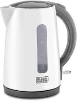 ⁦BLACK+DECKER Cordless Electric Kettle, 2200W, 1.7L Capacity, Quick Boiling, Lightweight Design, 360° Swivel Base, Auto Shut-Off, Boil-Dry Protection, Concealed Heating Plate, White - JC70-B5 Buy Online at Best Price in UAE - Amazon.ae⁩ - الصورة ⁦6⁩