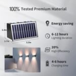 4 Pcs Outdoor Solar Wall Light, Up & Down LED Scones – Warm White LED Sconce, Waterproof Garden Patio Fence Light Buy Online at Best Price in UAE - Amazon.ae - Image 3