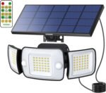 intelamp Solar Lights Outdoor with Remote Control, 2.7 Cable | Solar Sensor Lights with Dual Sensors 1200LM Waterproof Flood Lighting for Yard, Garage, Garden Buy Online at Best Price in UAE - Amazon.ae - Image 8