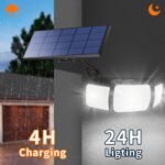 intelamp Solar Lights Outdoor with Remote Control, 2.7 Cable | Solar Sensor Lights with Dual Sensors 1200LM Waterproof Flood Lighting for Yard, Garage, Garden Buy Online at Best Price in UAE - Amazon.ae - Image 4