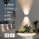 4 Pcs Outdoor Solar Wall Light, Up & Down LED Scones – Warm White LED Sconce, Waterproof Garden Patio Fence Light Buy Online at Best Price in UAE - Amazon.ae - Image 8