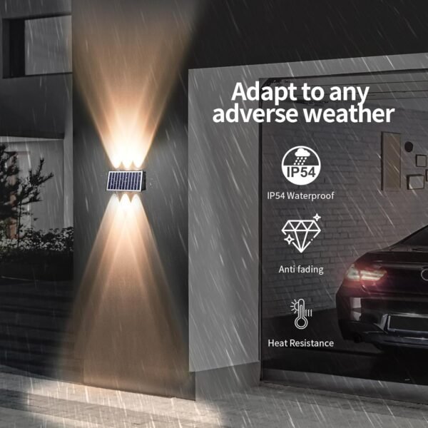 4 Pcs Outdoor Solar Wall Light, Up & Down LED Scones – Warm White LED Sconce, Waterproof Garden Patio Fence Light Buy Online at Best Price in UAE - Amazon.ae - Image 11