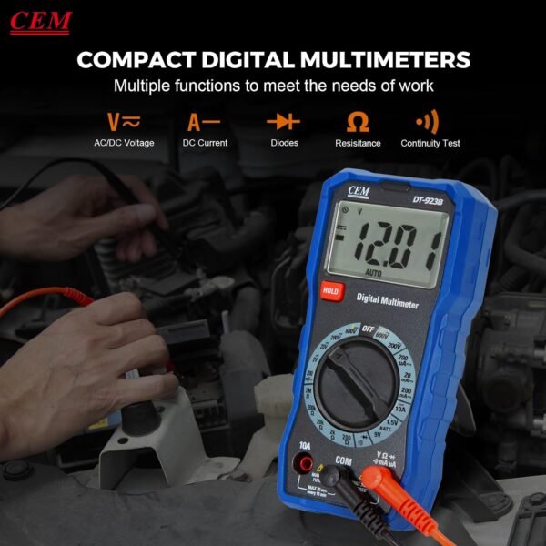 ⁦CEM Digital Multimeter TRMS 2000 Auto-ranging Counts,Multimeter featuring 0.5% DC and 0.8% Resistance measure accuracy,Voltage Tester for AC/DC Current Resistance Continuity Diode for Home Industrial Buy Online at Best Price in UAE - Amazon.ae⁩ - الصورة ⁦4⁩