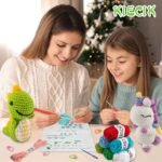 ⁦6Pcs Crochet Kit for Beginners, Crochet Animal Kits，Knitting Kit for Kids Adults with Step by Step Videos Tutorials, Knitting Kit for Kids Great Birthday Holiday Gift, DIY Keychain Pendants(Set -02)  Amazon.ae: Arts & Crafts⁩ - الصورة ⁦2⁩
