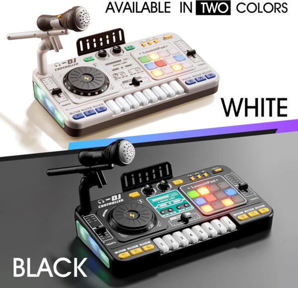 Kids DJ Mixer Controller Table Musical Toy Electronic Toy with Microphone Piano for Kid, DJ Board Key Musical Instruments Birthday Gift Toys for 3 4 5 6 7 Year Old Boy Girl (black) Buy Online at Best Price in UAE - Amazon.ae - Image 8