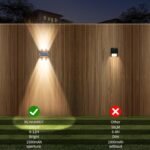 4 Pcs Outdoor Solar Wall Light, Up & Down LED Scones – Warm White LED Sconce, Waterproof Garden Patio Fence Light Buy Online at Best Price in UAE - Amazon.ae - Image 9
