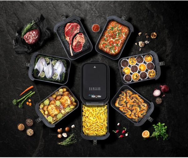 BLACK+DECKER Digital Air Fryer, 1700W, 8 Litres Family-Sized Capacity, 7 Preset Functions, Rapid Air Convection for Healthy Frying, Adjustable Temperature 80-200°C, Easy Clean, Black - SAF80-B5 Buy Online at Best Price in UAE - Amazon.ae - Image 2