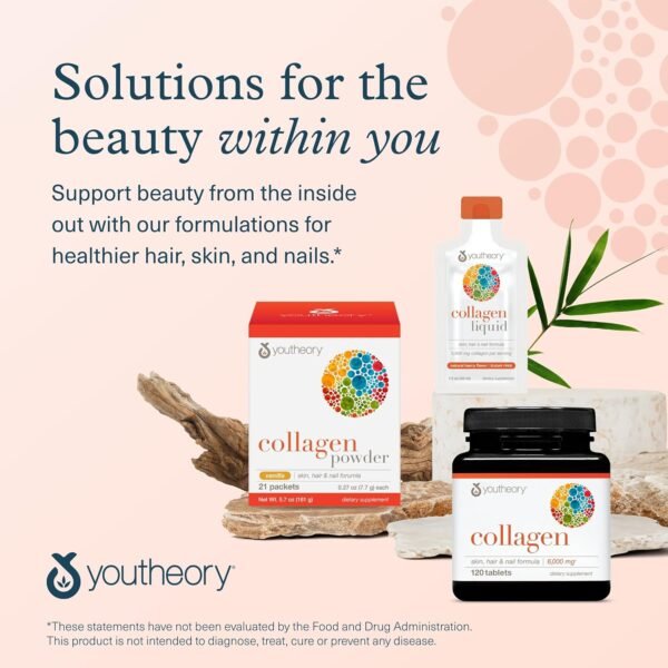 Youtheory Advanced Collagen - 6,000 mg Collagen - with Vitamin C - for Hair, Skin & Nails* - Collagen Supplements for Women and Men - 120 Tablets Buy Online at Best Price in UAE - Amazon.ae - Image 7