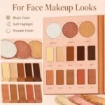 All-in-One Makeup Palette Cosmetic Set Eyeshadow Blush Highlighter Pressed Powder Brow Shades Book Style Multi Color Face Eye Kit for Daily Makeup  Amazon.ae: Beauty - Image 4