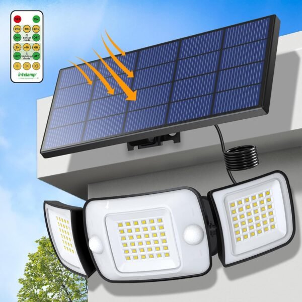 intelamp Solar Lights Outdoor with Remote Control, 2.7 Cable | Solar Sensor Lights with Dual Sensors 1200LM Waterproof Flood Lighting for Yard, Garage, Garden Buy Online at Best Price in UAE - Amazon.ae - Image 14