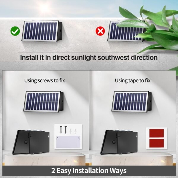 4 Pcs Outdoor Solar Wall Light, Up & Down LED Scones – Warm White LED Sconce, Waterproof Garden Patio Fence Light Buy Online at Best Price in UAE - Amazon.ae - Image 16