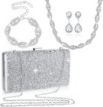 SYOSI Rhinestone Clutch Purse and 4-Piece Jewelry Set for Women | Elegant Sparkling Evening Accessories for Weddings, Bridal Events, Proms, and Formal Parties (188 characters) Buy Online at Best Price in UAE - Amazon.ae
