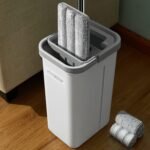 JOYMOOP - Flat Mop and Bucket with Spinner, with 3 Washable Microfiber Wipes - Wet & Dry Use, Floor Cleaning System  Amazon.ae: Industrial & Scientific